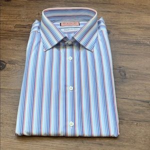 Thomas Link Blue and Red Button Down